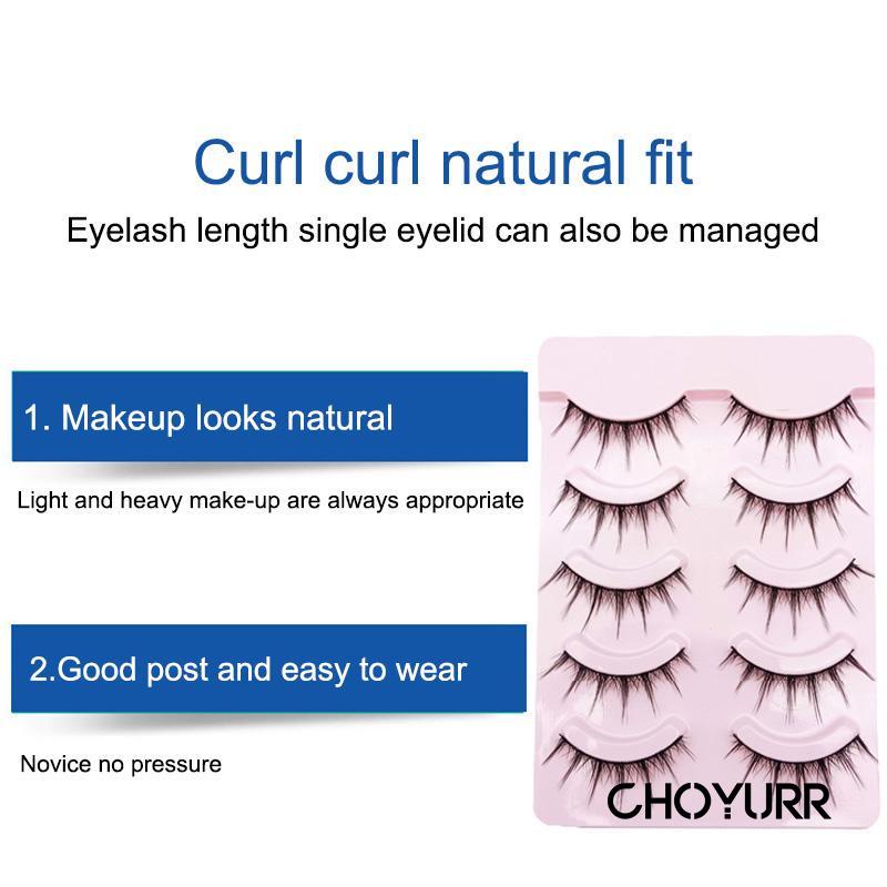 【COD】5 Pasang Bulu Mata Palsu Korea Natural / 3D Bulu Mata Palsu Dolly Eyelashes /  False Eyelashes 3D / Air False Eyelashes Comic Eye / Douyin Makeup Untuk Cosplay -CH