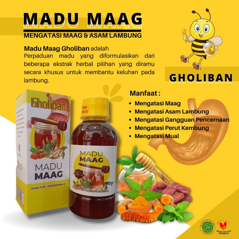 madu maag madu kuning sehat lambung gholiban 280 gr
