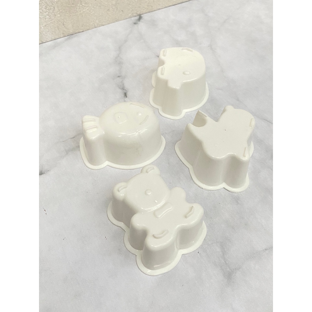 Cetakan Agar Karakter Binatang Putih Isi 4 Pcs