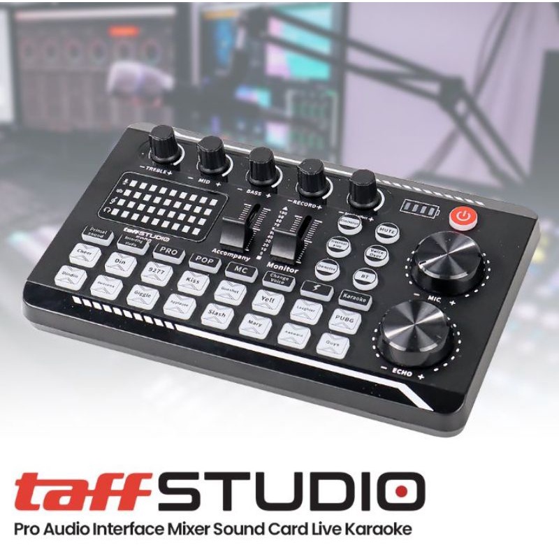 Taffstudio Pro Audio Bluetooth Mixer Sound Card Live Broadcast Karaoke - F998