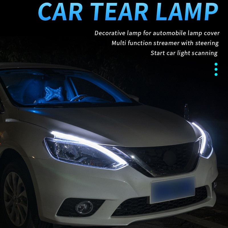 Lampu led strip Mobil drl Siang Hari running Lampu flexible auto headlight Lampu Permukaan Hias Mengalir Sein Gaya