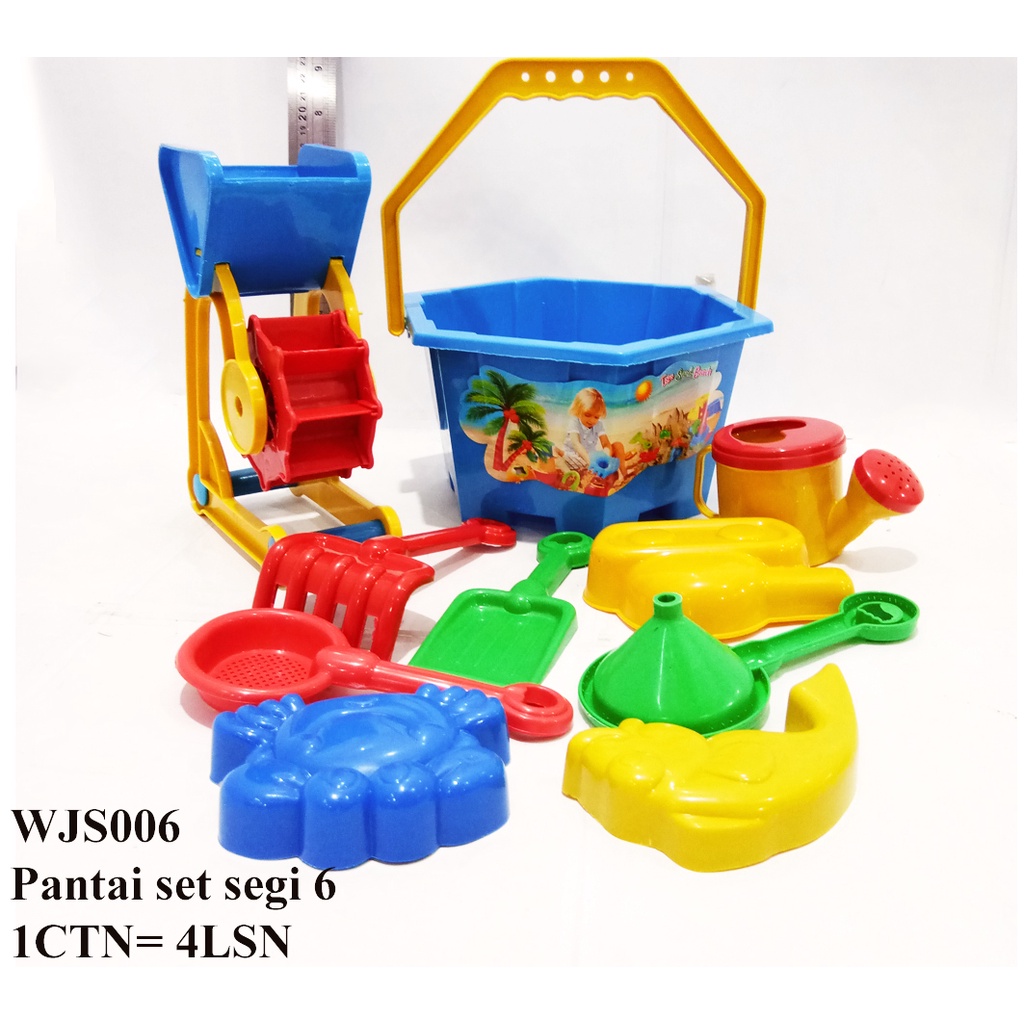 Mainan anak Cetakan Pasir pantai set segi enam / pantai set wjs006