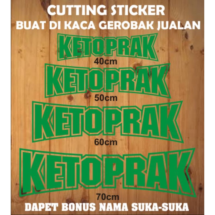 stiker cutting sticker ketoprak buat di kaca gerobak jualan