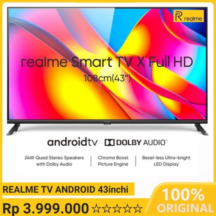 REALME SMART TV ANDROID 43 INCH RESMI