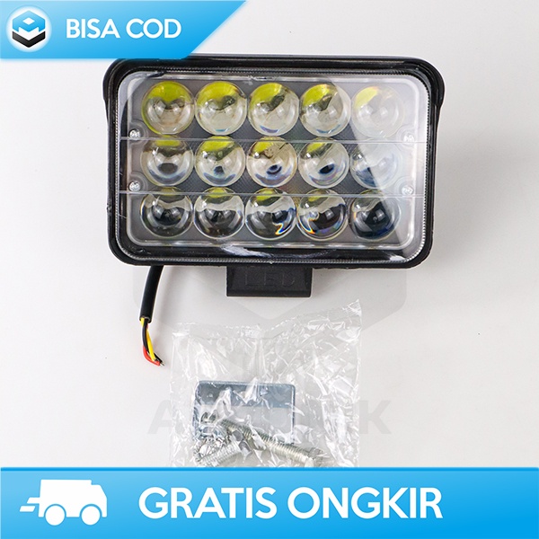 LAMPU TEMBAK SOROT 15 LED SPOTLIGHT COOL WHITE WATERPROOF IP67 45WATT