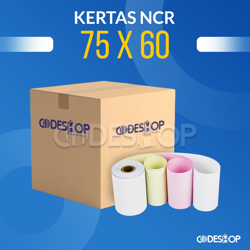 1 Dus - Kertas Kasir HVS NCR 75 x 60mm 3 Ply Cetak Dot Matrix