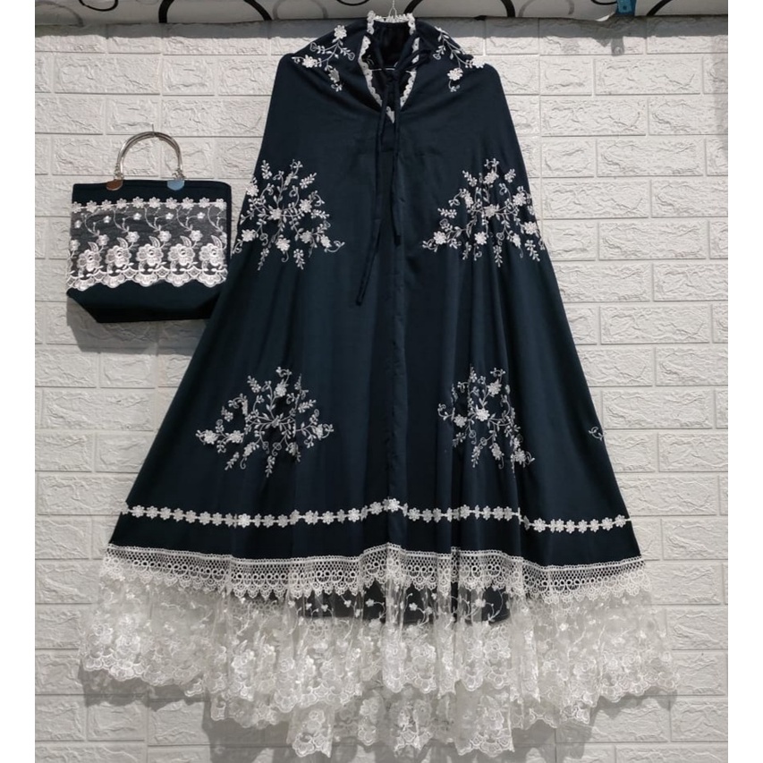 Mukena Bordir Mewah Jumbo Terbaru 2023 Renda Kaca