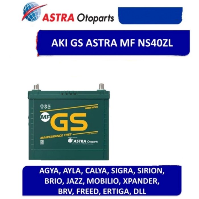 Aki/Accu/Battery GS MF ASTRA NS40ZL/NS 40 ZL (36B20L Jazz/Brio/Mobilio