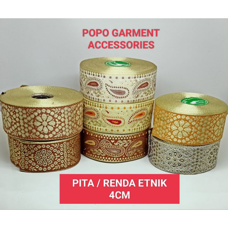 PITA / RENDA ETNIK UKURAN:4CM ( ISI:-/+15METER )