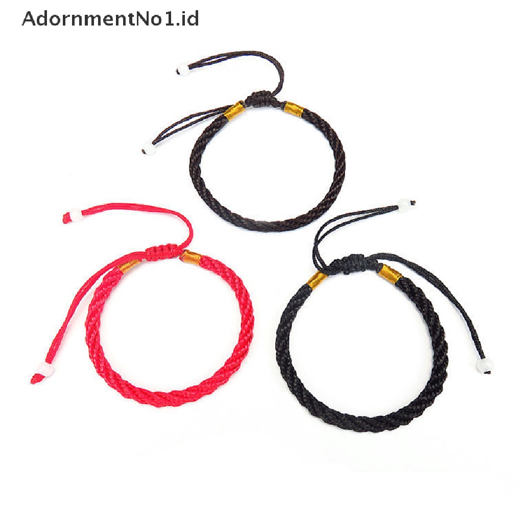 [AdornmentNo1] Wanita Beruntung Buatan Tangan Dikepang Pasangan Braclet Adjustable Lucky Red String Bracelet [ID]