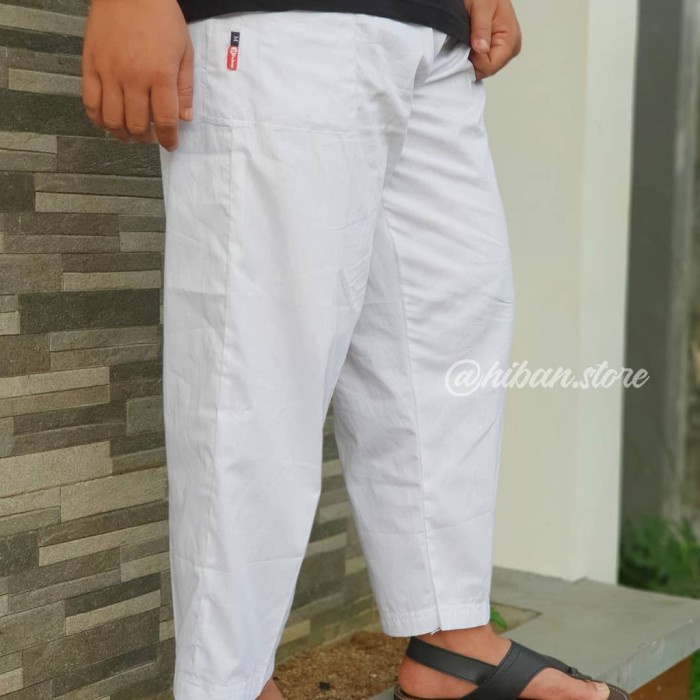 [[READY COD]] (100% katun Celana Panjang Pria sirwal celana Sirwal celana sholat - Putih, M