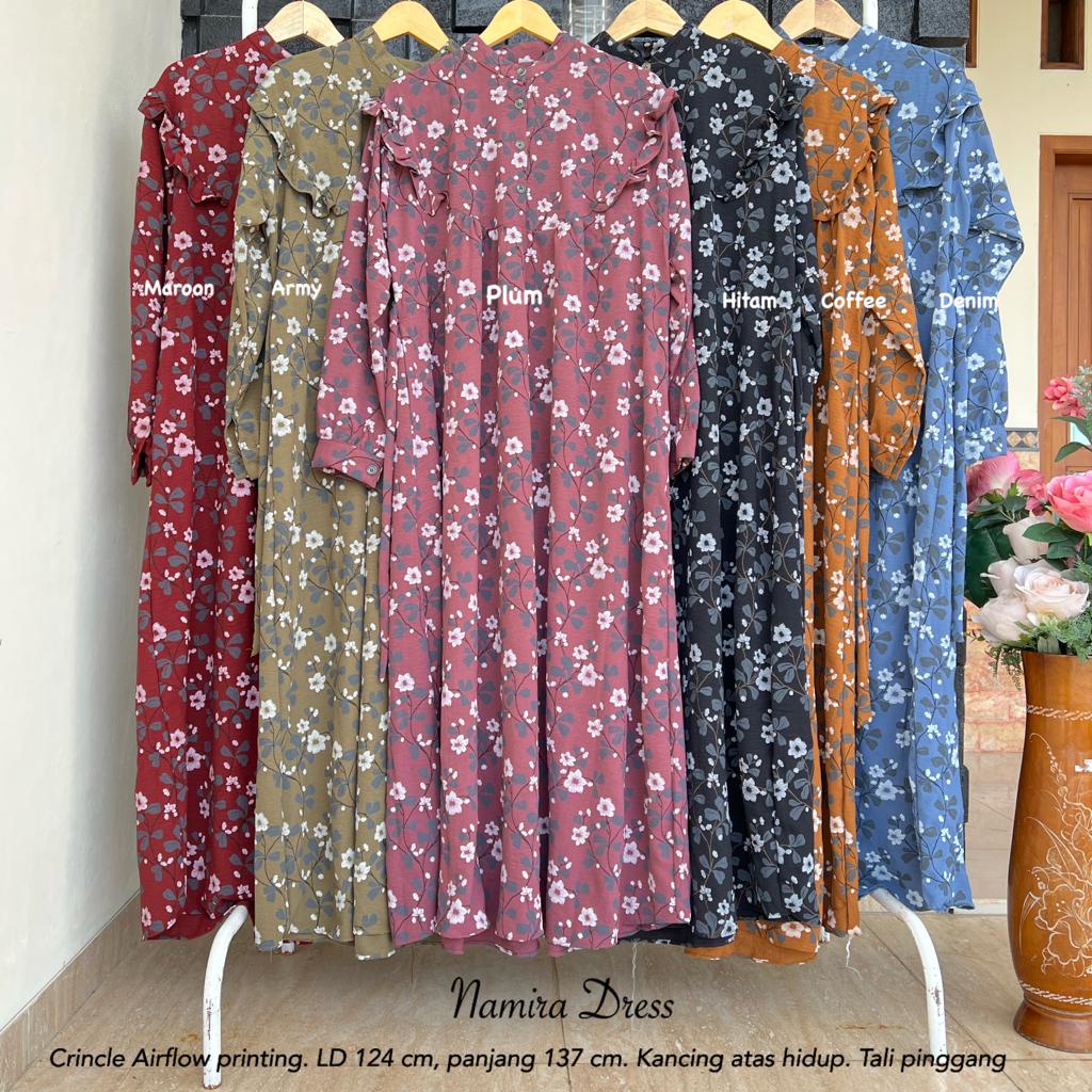 Namira Dress / Dress Crincle Airflow motif / LD 124 / Dress Jumbo Size