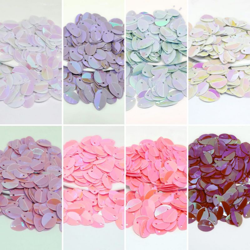 PAYET MANIK SEQUIN DAUN OVAL LIPAT BORCI / SEQUIN DAUN FOLDED 8X13 (10 GRAM)