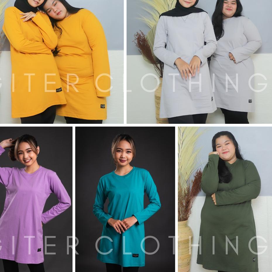 Terbaru✔️✔️kaos tunik giter - kaos tunik jumbo ld 120 - tunik kaos oversize ( army lilac tosca musta