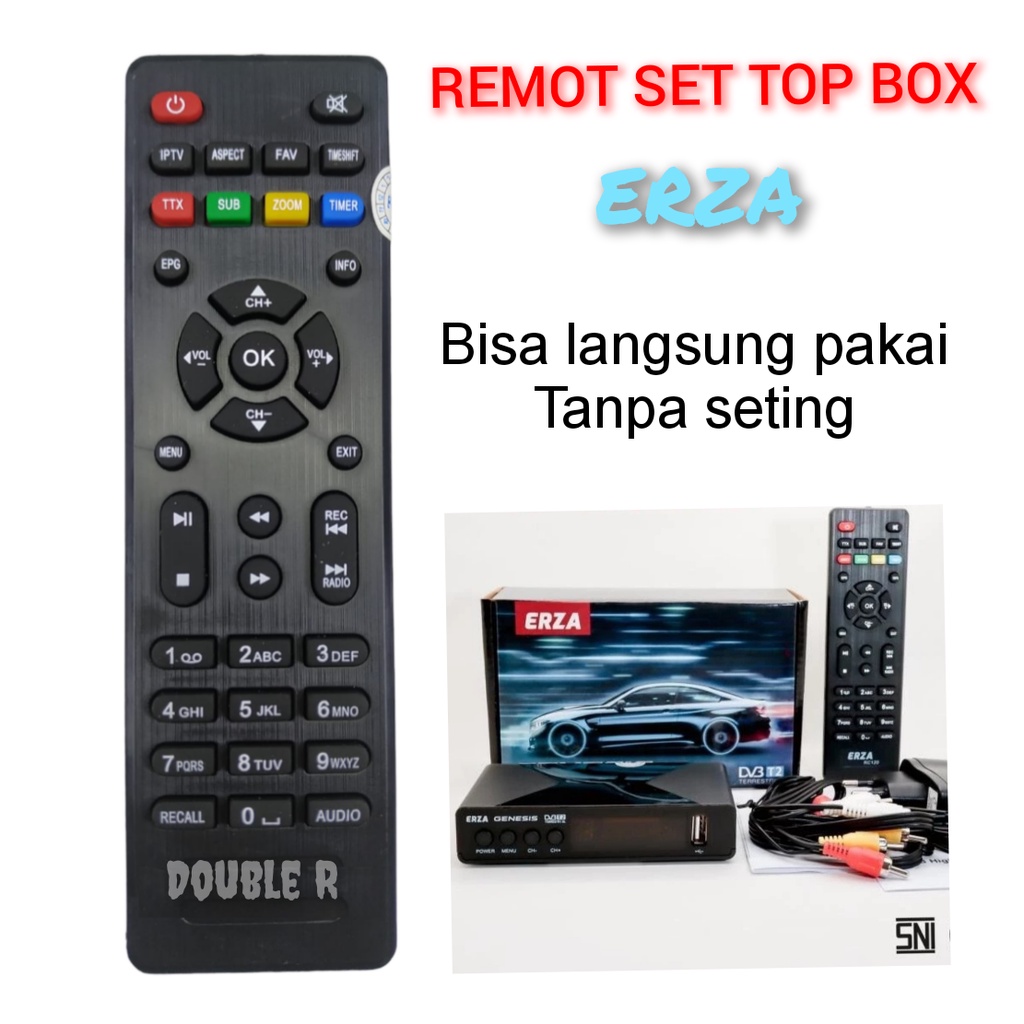 Remot set top box ERZA Genesis langsung pakai tanpa setting