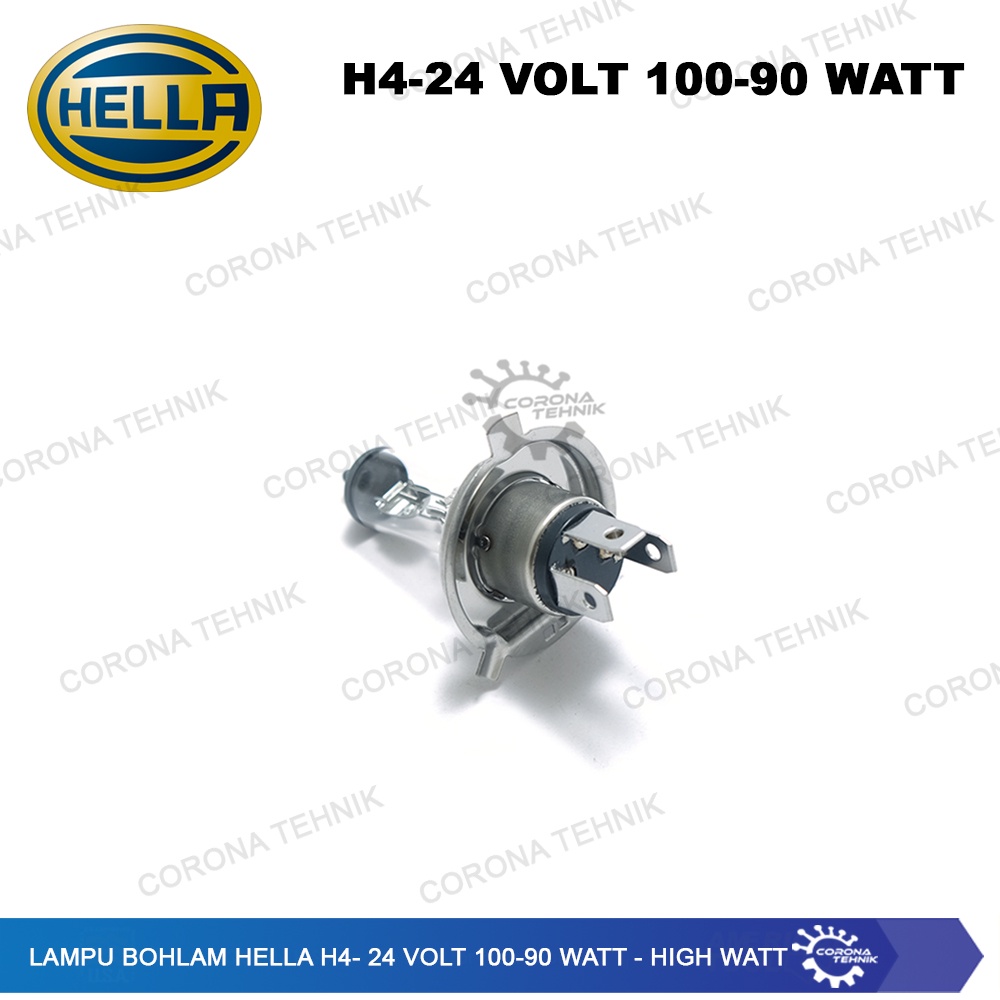 H4 - 24 Volt 100-90 Watt - High Watt Lampu Bohlam Hella