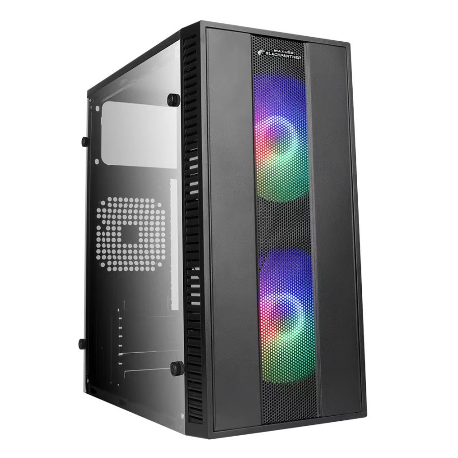 CASING PC GAMING BLACK PANTHER | M-ATX | RGB Front Panel Include Fan RGB