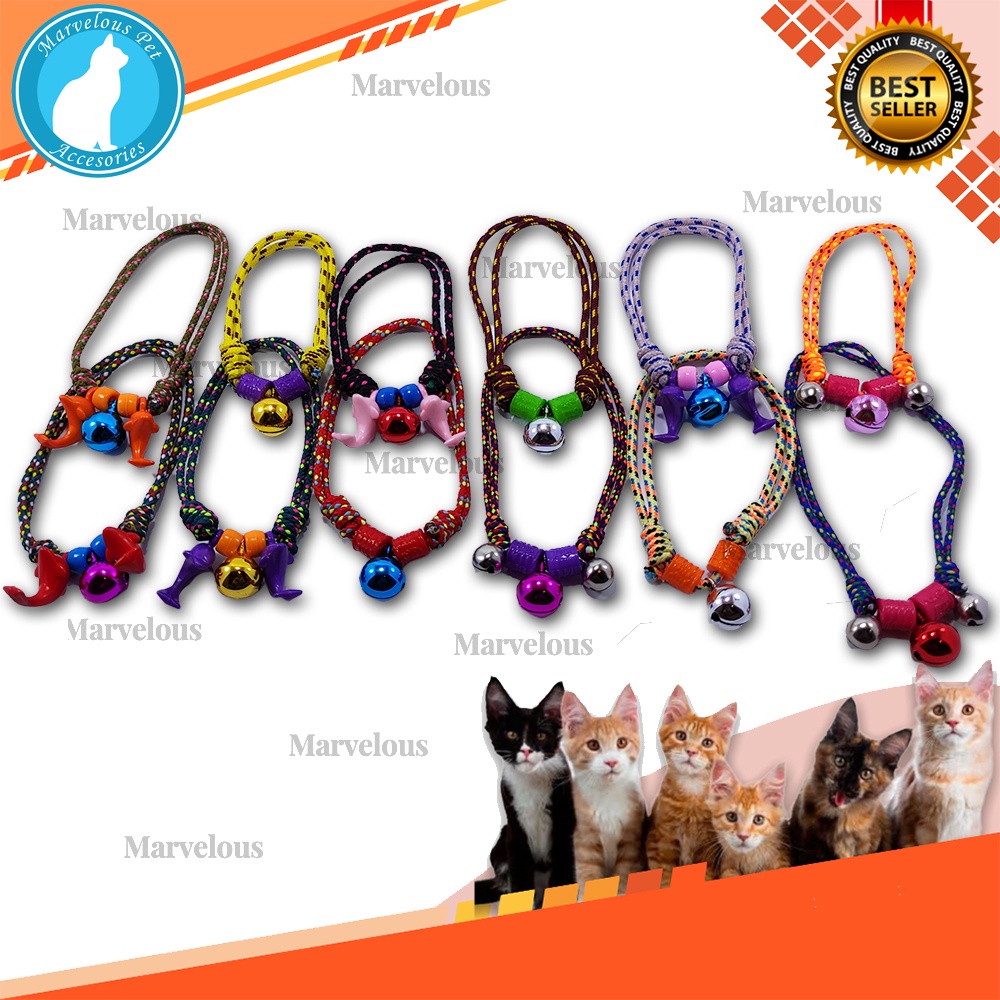 Kalung kucing tali prusik lonceng besar 14 mm / pet collar