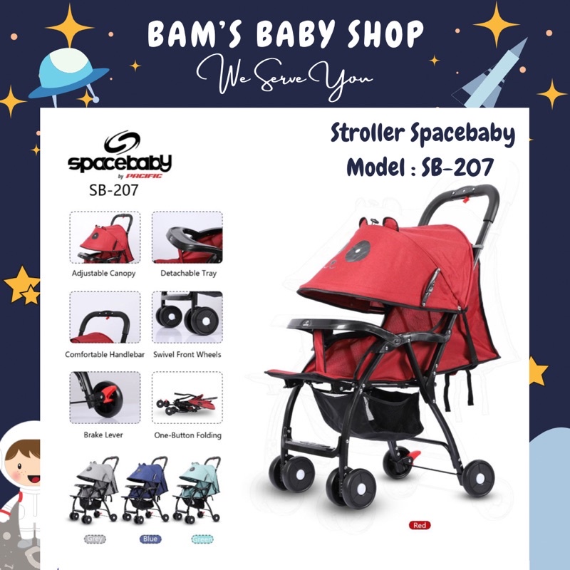 ⭐BISA COD⭐ [FREE KARDUS + BUBBLEWRAP] BAMS TERMURAH STROLLER SPACE BABY COMPACT SIZE SB 203 204 207 