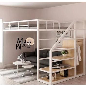LF-03 Loft bed besi ranjang tempat tidur minimalis dipan divan besi