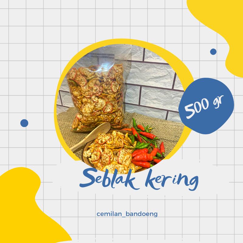 KERUPUK SEBLAK KERING PEDAS DAUN JERUK 500 GR