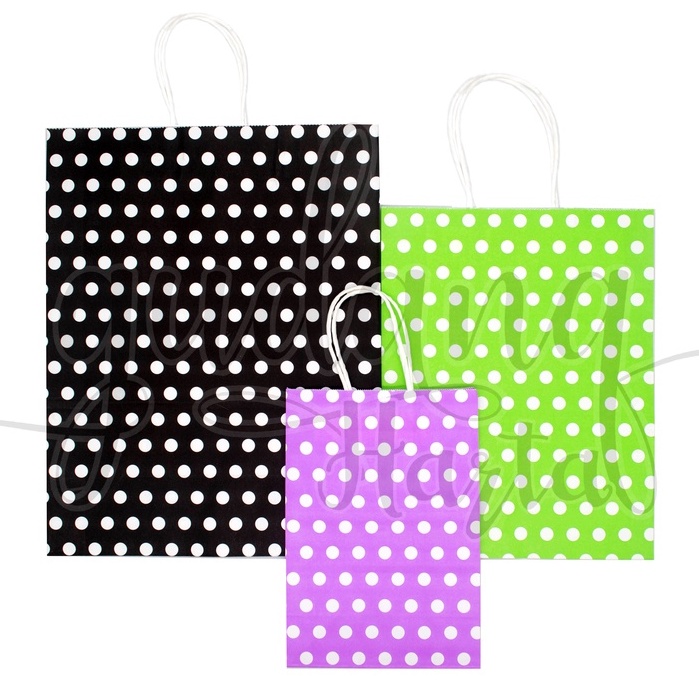 Paper Bag Polkadot Pelangi Tas Kado Motif Bulat Bulat Warna Simple Goodie Bag GH 507273