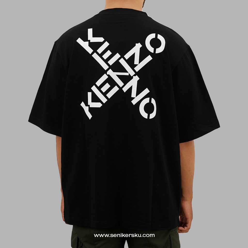 Kenzo Double Mini Cross Logo Black Tee