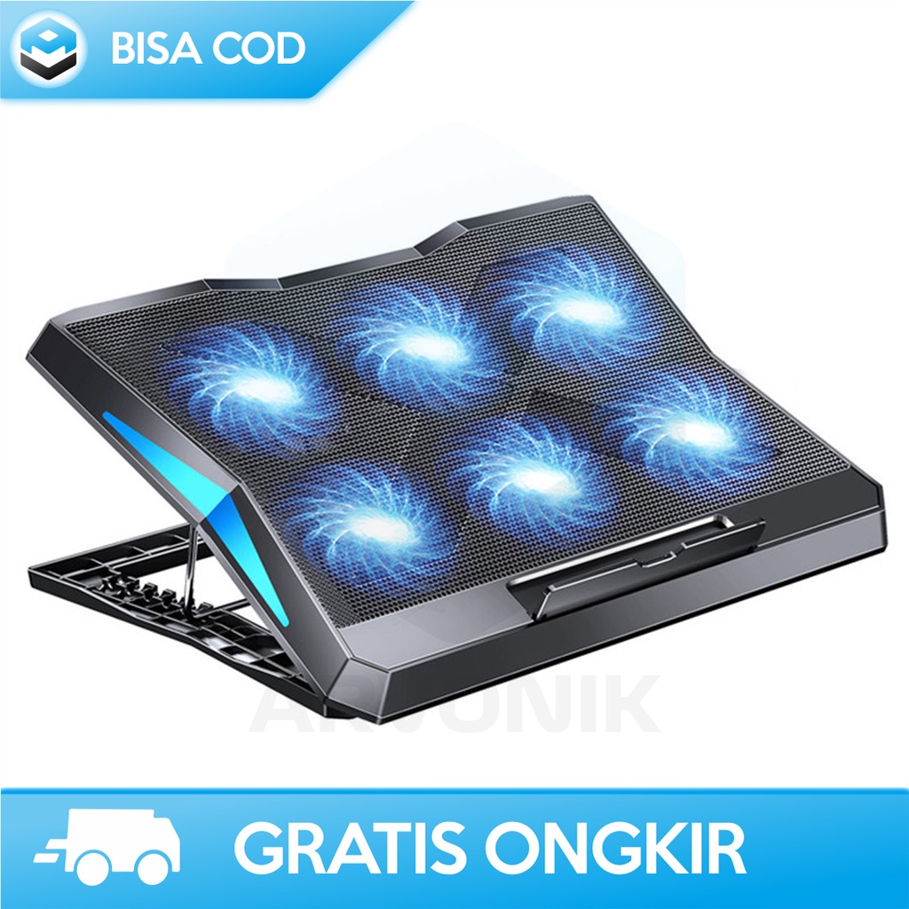 COOLINGPAD LAPTOP 6 FAN RADIATOR PENDINGIN LAPTOP Q3 STRONG POWERFULL