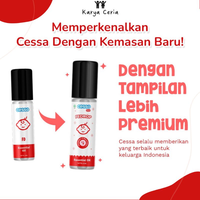 Cessa Merah Fedrop Essential Oil Meredakan Panas Demam Anak Bayi Menyejukan dan Menenangkan