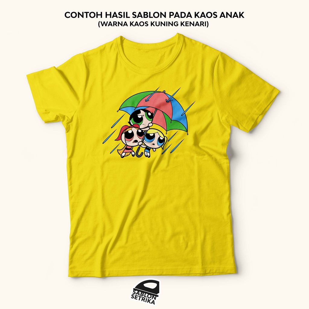 SABLON SETRIKA SABLON DTF PRINTING TEMA POWER PUFF GIRL