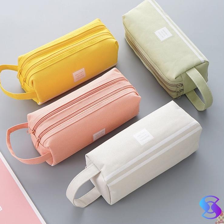 

Super Style Kotak pensil kain portabel sederhana / penyimpanan alat tulis tas pensil kreatif lucu-Suning Mall