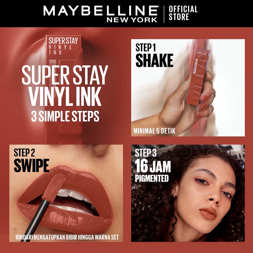 ⭐️ Beauty Expert ⭐️ Maybelline Superstay Vinyl Ink 4.2ml - Liquid Lipstik Lipstick Make Up Lipcream Viral Ready Stock