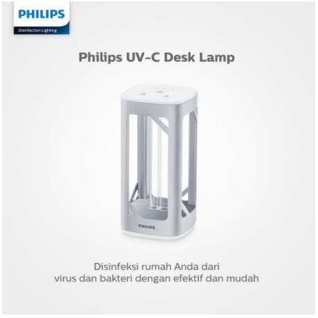 ✿ BISA COD✿ Philips UVC Desk Lamp (Silver / Rosegold) / Philips UVC Germicidal - Abu-abu