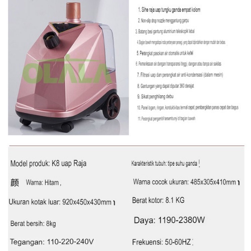 Steam Iron Mesin Setrika Pakaian Uap 2 in 1 TM-K8