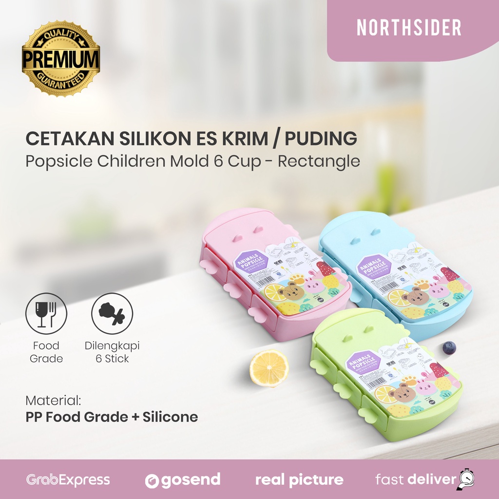 CETAKAN SILIKON ES KRIM PUDING JELLY ANIMAL POPISCLE MOLD 6 CUP