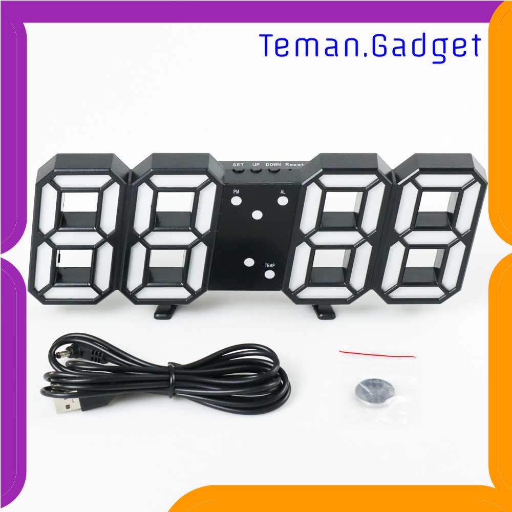TG-PJM Taffware Jam Meja LED Digital Clock - TS-S60-W