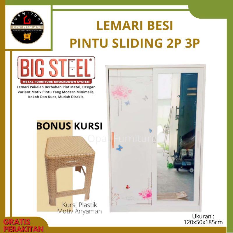 Lemari Besi Sliding 2 Pintu Lemari Besi 3 2 Pintu Lemari Pakaian Big Steel Lemari Minimalis Terlaris