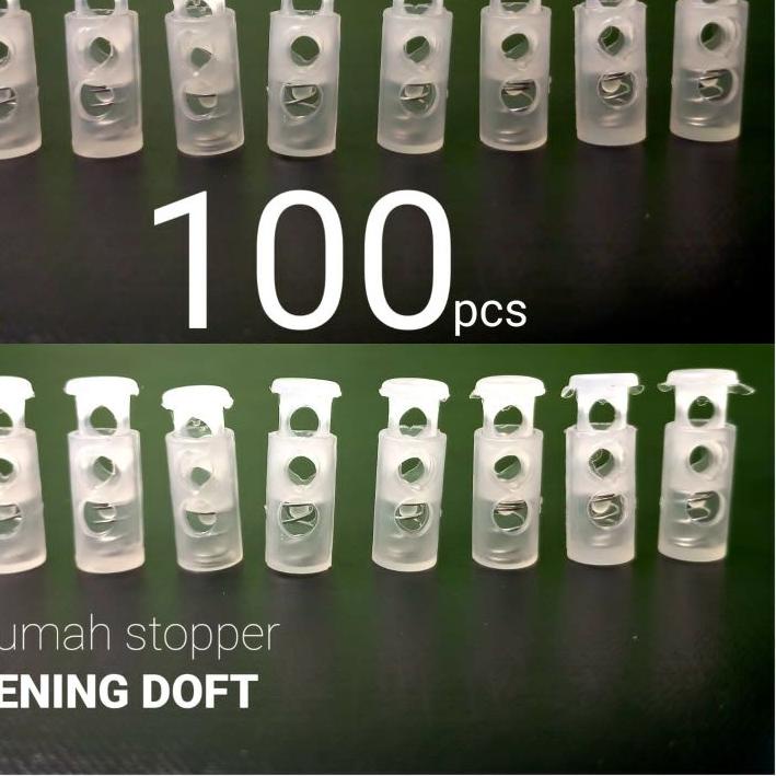 Paling Laku Stopper bening HDPE / stopper jaket hoodie / stopper tali masker ( isi 100 )