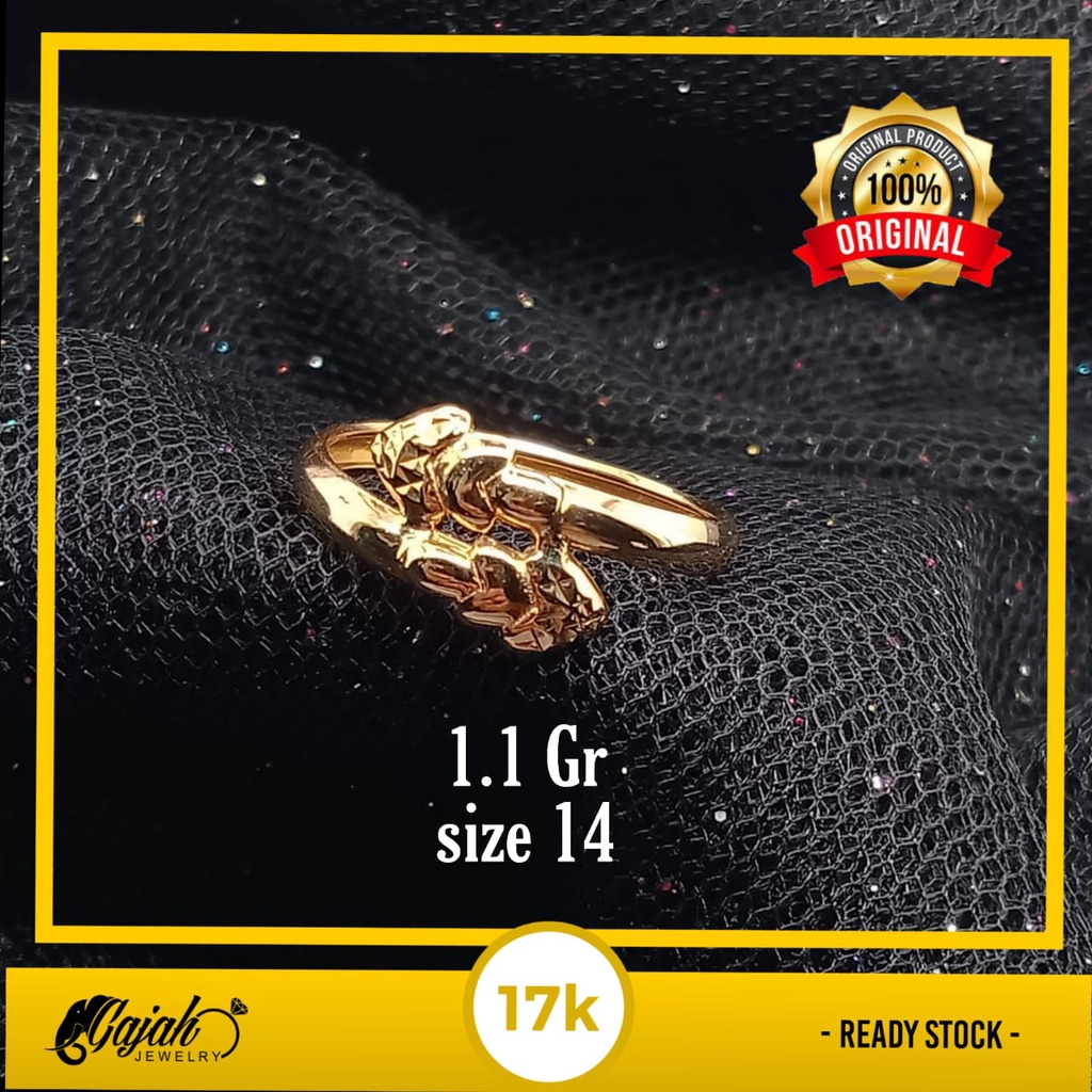 Cincin Emas 17K - 1.1 gr Kadar 750 - 1022