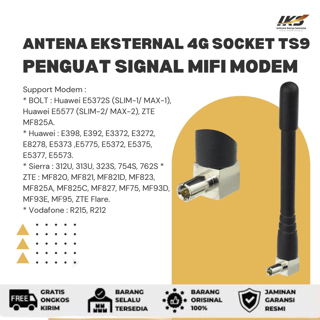 Antena Portable TS9 Penguat Signal Mifi Modem Huawei E5372 E5577 E8372