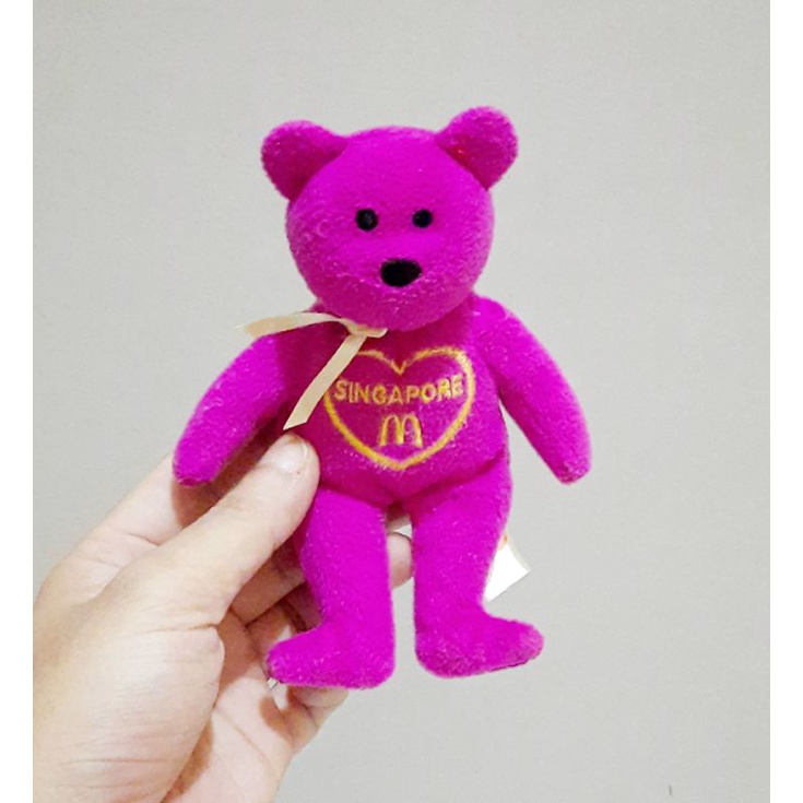 Boneka Tedy Bear TY Ungu Original Size 14 cm/ Boneka Tedy Bear