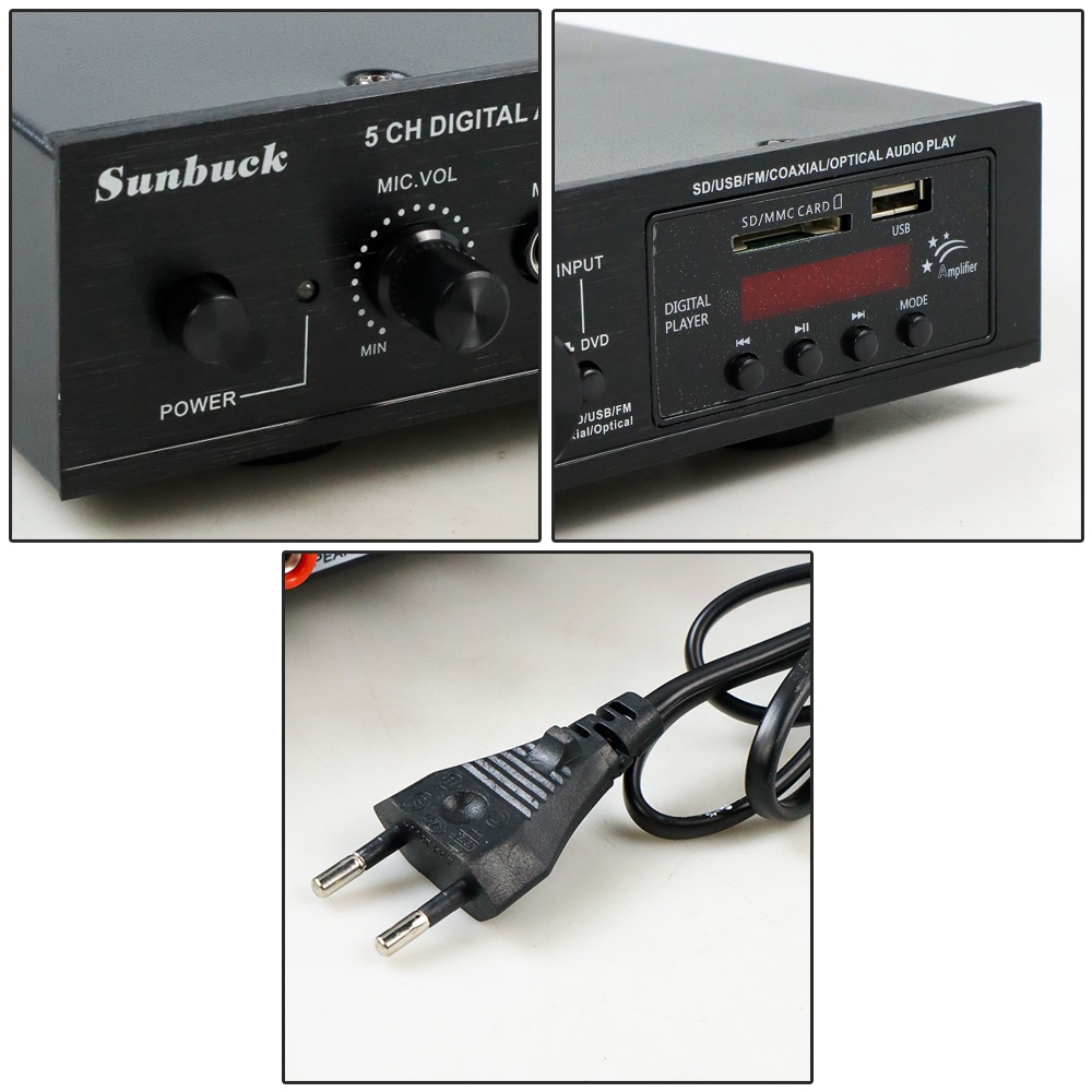 Sunbuck Bluetooth Audio Amplifier Karaoke Support Coaxial Optical - AV-298BO - Black