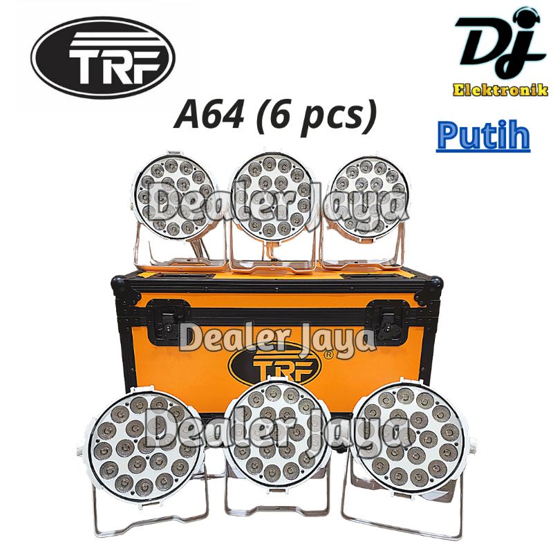 Lampu Parled / Par Light TRF A 64 / A64 ( RGB WW ) + Hardcase (6 biji) Putih