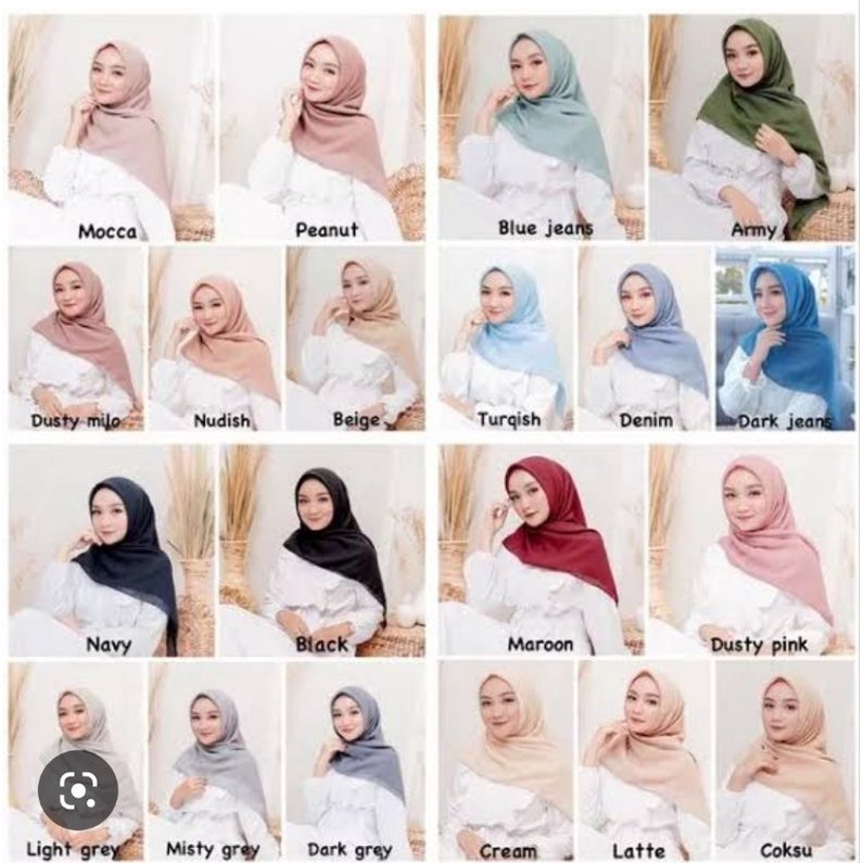 Hijab Segi Empat Bella Square / Hijab Bella Square / Kerudung Segiempat Paris Bella Square