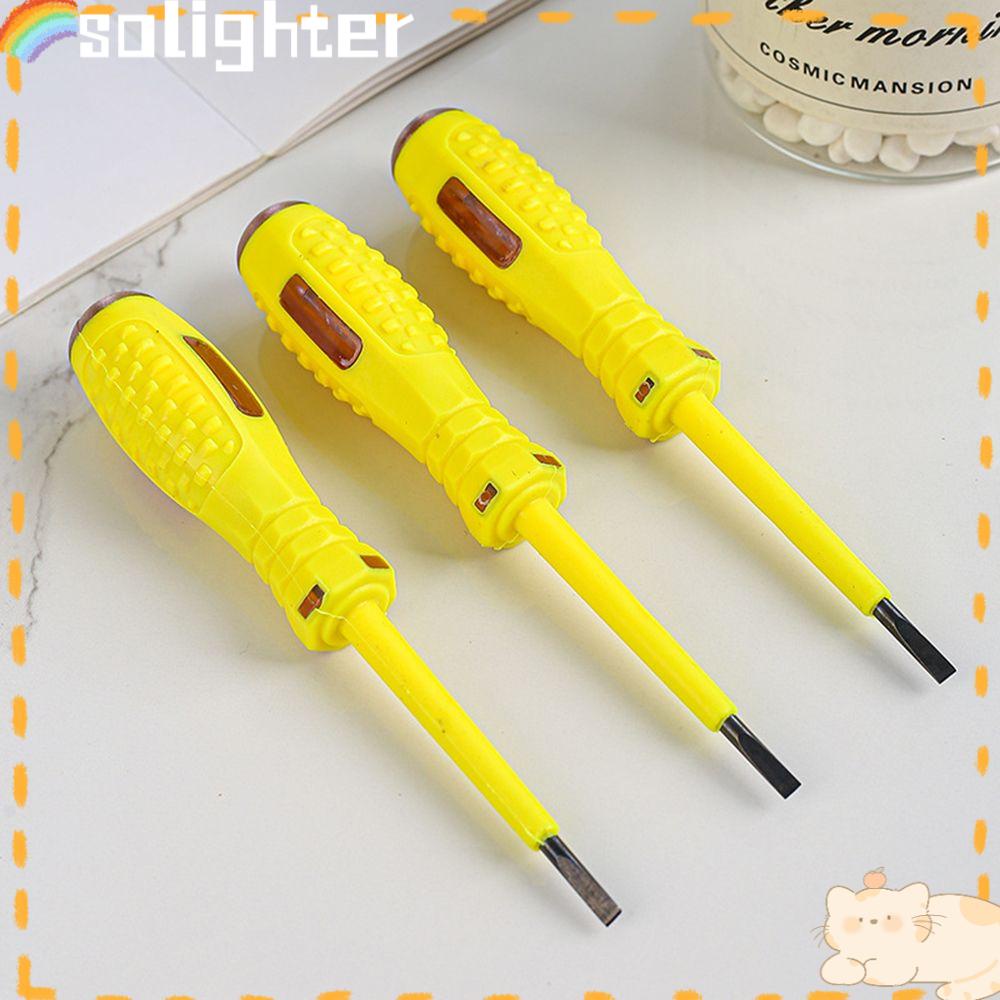 Solighter 2pcs Power Voltage Detector Pen On-off Test Obeng Listrik Indikator Electrician Tool Induksi Cerdas