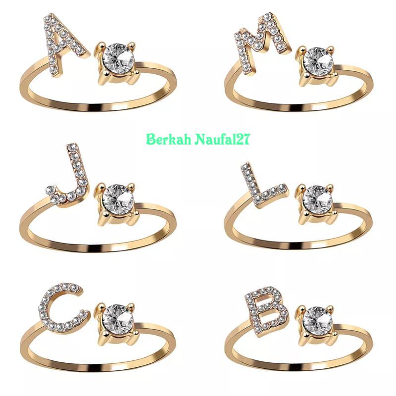 Cincin Xuping Huruf Cincin Inisial Cincin Emas 26 Huruf