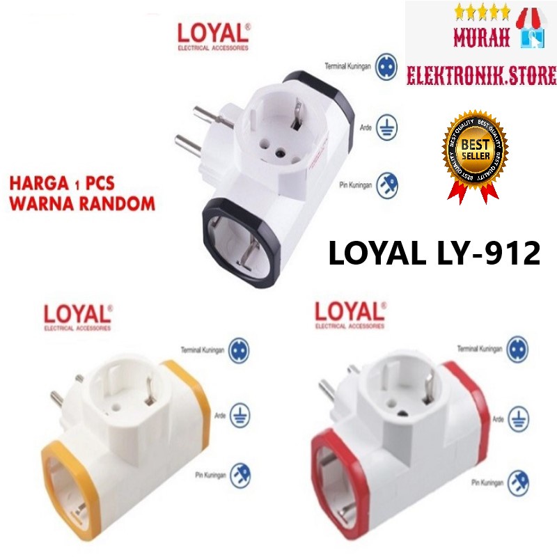 STEKER COLOKAN STOP KONTAK T ARDE 3 LUBANG LOYAL LY-912