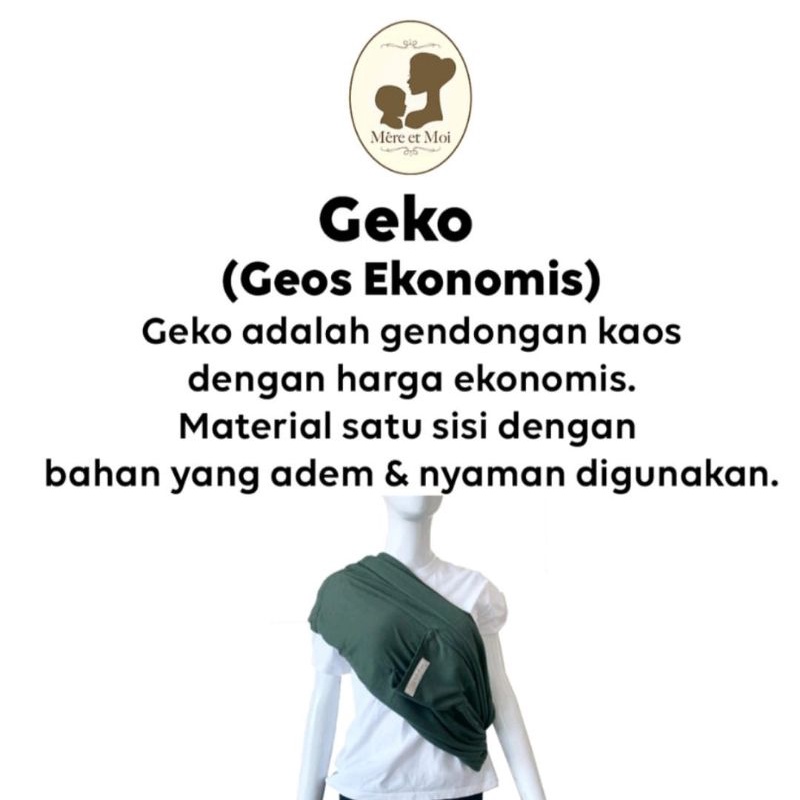 Gendongan Kaos GEKO Gendongan Ekonomis SOLID / Bebe Et Moi by Mere Et Moi