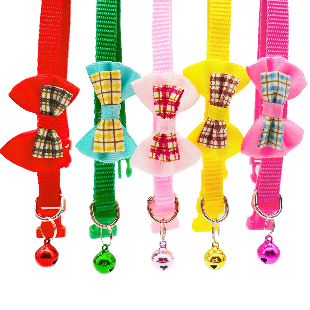 Kalung Kucing Lonceng Tali Leher Hewan Peliharaan lucu Cat Dog Collar Motif Pita H438 Mallshopping