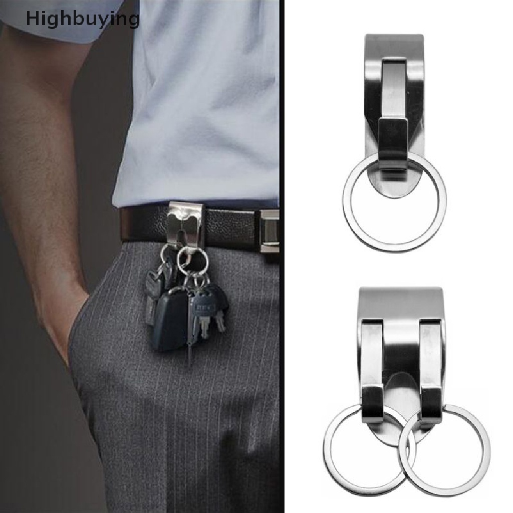 Hbid Gantungan Kunci Stainless Steel Safety Heavy Belt Key Clip Detachable Belt Keychain Glory